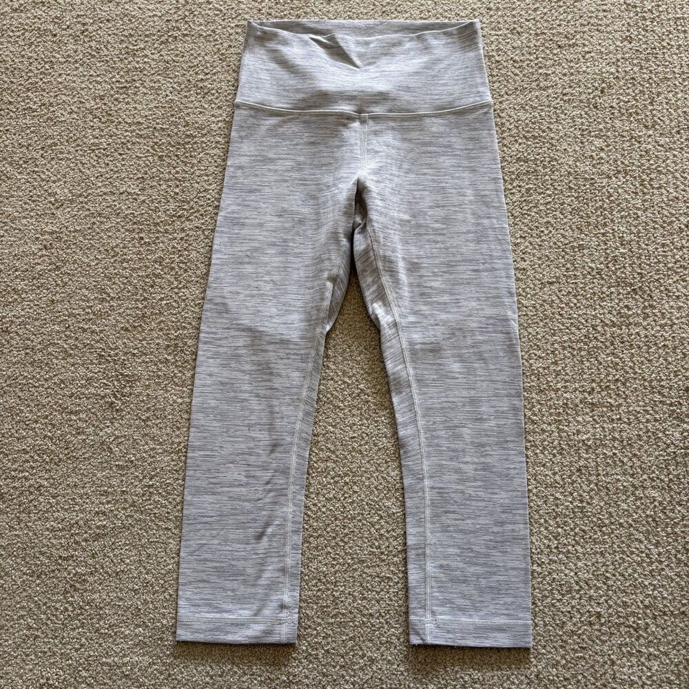 Lululemon Wunder Under High Rise Crop Leggings Womens 6 Space Dye Heather Gray